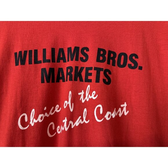 Williams Bros Brothers Grocery Markets VTG T shirt San Luis Obispo Central Coast - Picture 2 of 9